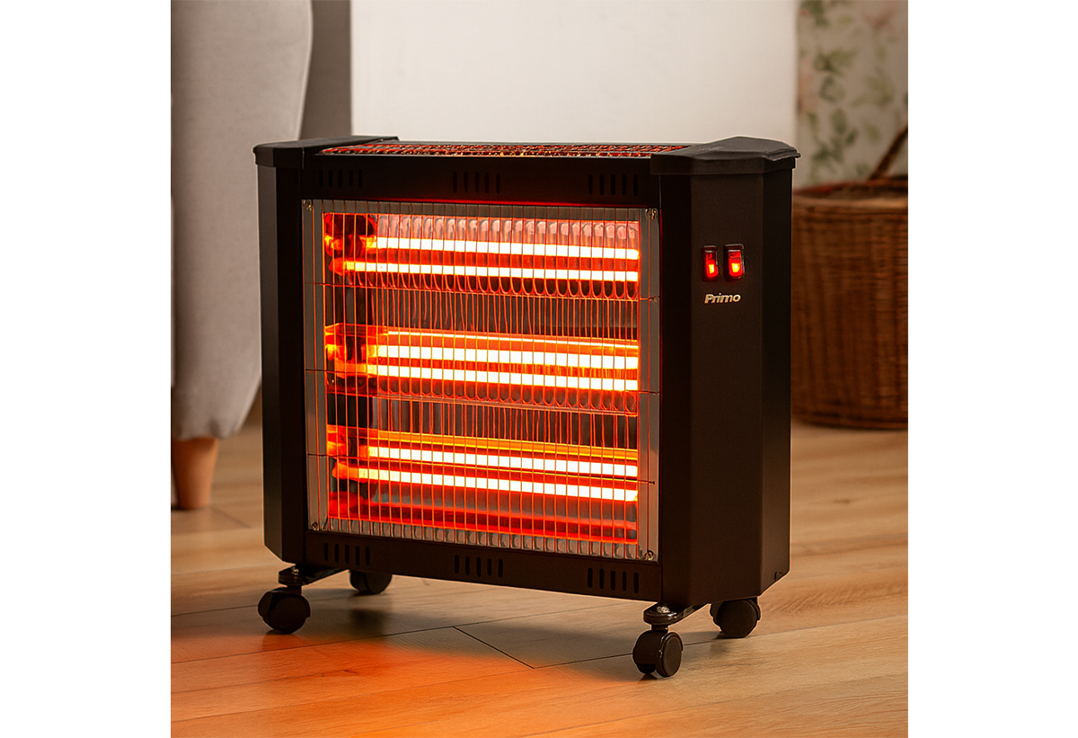 Εδώ απεικονίζεται η θερμάστρα στο χώρο του σαλονιού.